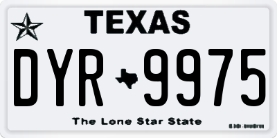 TX license plate DYR9975