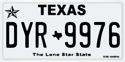 TX license plate DYR9976