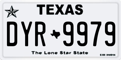 TX license plate DYR9979