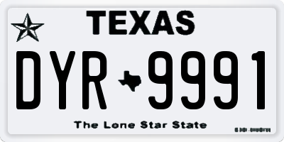 TX license plate DYR9991