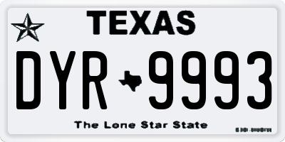 TX license plate DYR9993