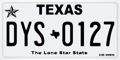 TX license plate DYS0127