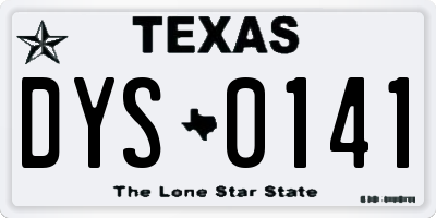 TX license plate DYS0141