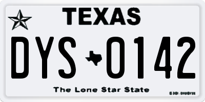TX license plate DYS0142