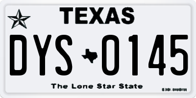 TX license plate DYS0145