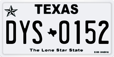 TX license plate DYS0152