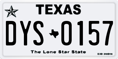 TX license plate DYS0157