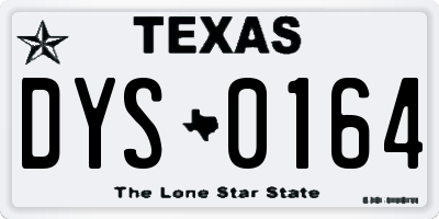 TX license plate DYS0164