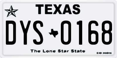 TX license plate DYS0168