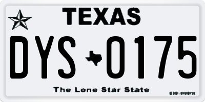 TX license plate DYS0175