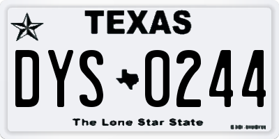 TX license plate DYS0244