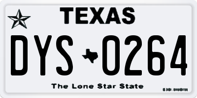 TX license plate DYS0264