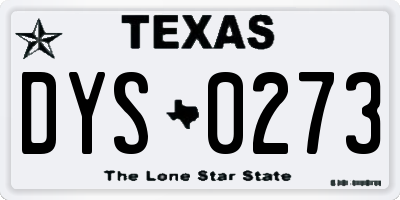 TX license plate DYS0273