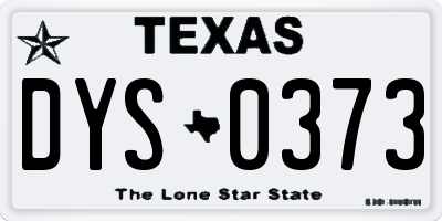 TX license plate DYS0373