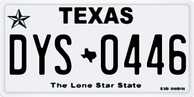 TX license plate DYS0446