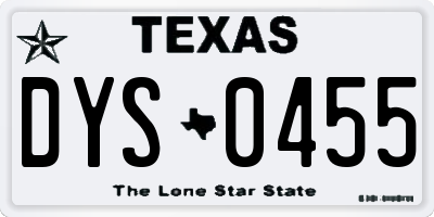 TX license plate DYS0455