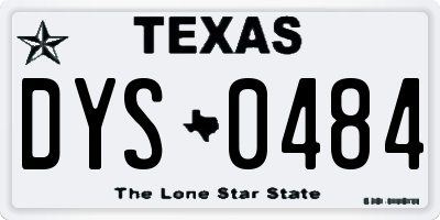 TX license plate DYS0484
