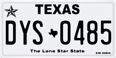 TX license plate DYS0485