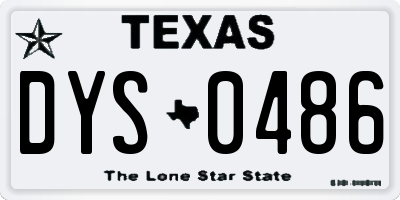 TX license plate DYS0486