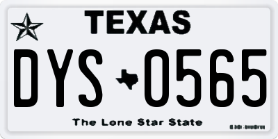 TX license plate DYS0565