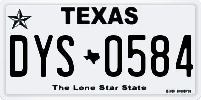 TX license plate DYS0584