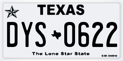TX license plate DYS0622