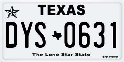 TX license plate DYS0631