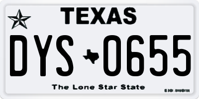 TX license plate DYS0655