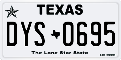 TX license plate DYS0695