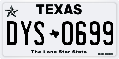 TX license plate DYS0699