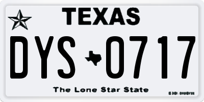 TX license plate DYS0717
