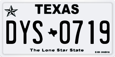 TX license plate DYS0719