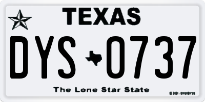 TX license plate DYS0737