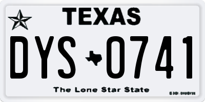 TX license plate DYS0741
