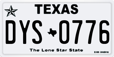 TX license plate DYS0776