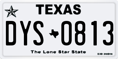 TX license plate DYS0813