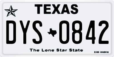 TX license plate DYS0842