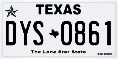 TX license plate DYS0861