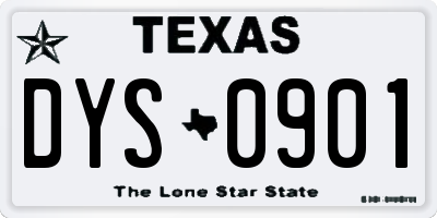 TX license plate DYS0901