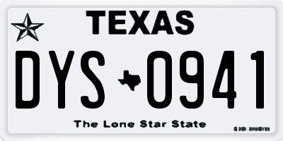 TX license plate DYS0941