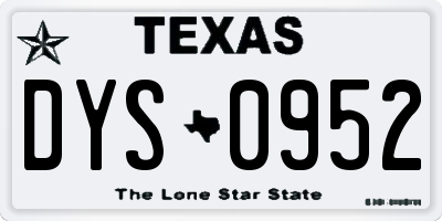 TX license plate DYS0952