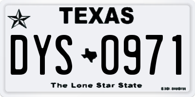 TX license plate DYS0971