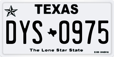 TX license plate DYS0975
