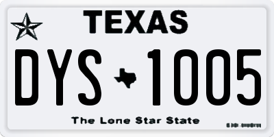 TX license plate DYS1005