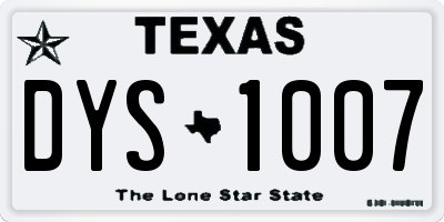 TX license plate DYS1007