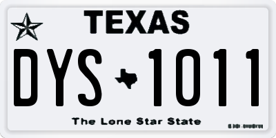 TX license plate DYS1011