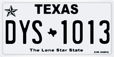 TX license plate DYS1013