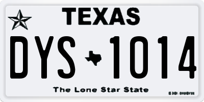 TX license plate DYS1014