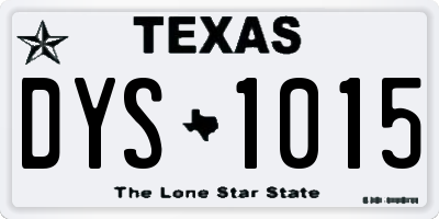 TX license plate DYS1015