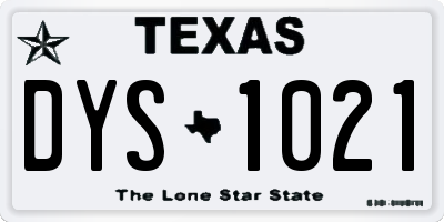 TX license plate DYS1021